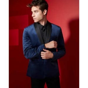 GUESS MEN: raffi velvet blue blazer